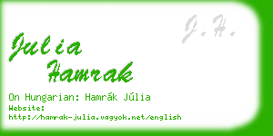 julia hamrak business card