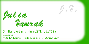 julia hamrak business card